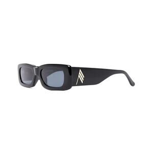 Linda Farrow x The Attico Rectangular Black Sunglasses